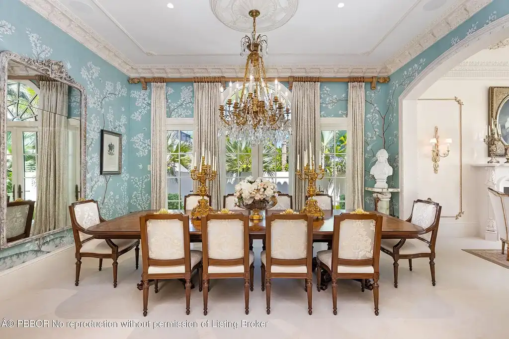 Front view of 1620 S Ocean Blvd luxury oceanfront estate in Palm Beach, Florida with Mediterranean architecture and private beach access