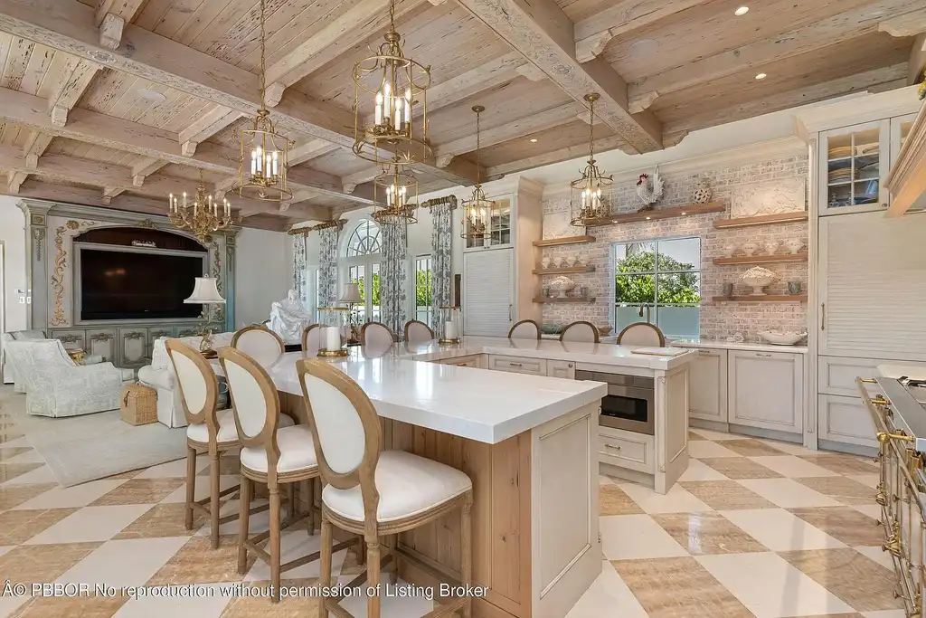 Front view of 1620 S Ocean Blvd luxury oceanfront estate in Palm Beach, Florida with Mediterranean architecture and private beach access