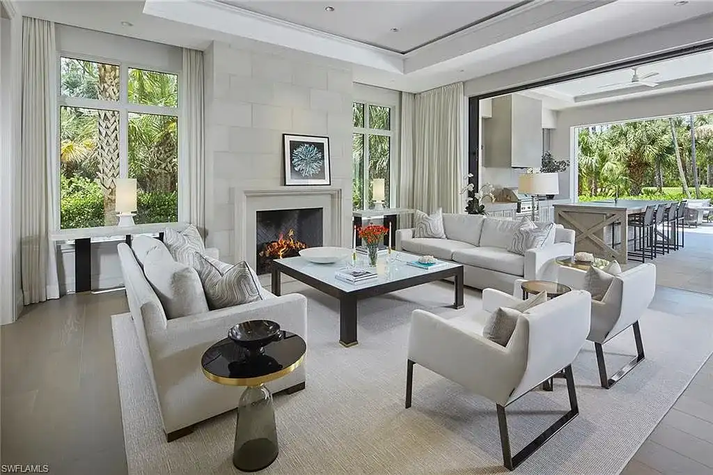 Modern kitchen interior with Caesarstone island in 16945 Sud Cortile CT