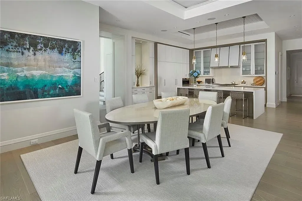 Modern kitchen interior with Caesarstone island in 16945 Sud Cortile CT