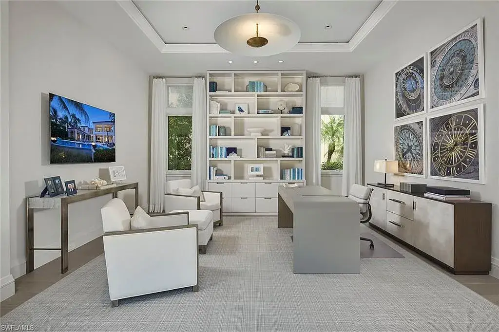 Modern kitchen interior with Caesarstone island in 16945 Sud Cortile CT