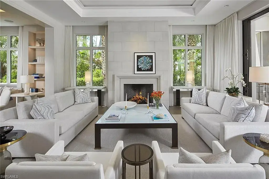 Modern kitchen interior with Caesarstone island in 16945 Sud Cortile CT