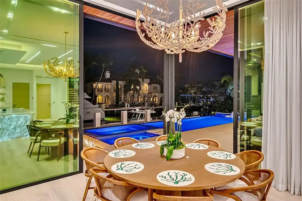 Front exterior view of 408 Coral Way Fort Lauderdale waterfront estate with modern architectural design