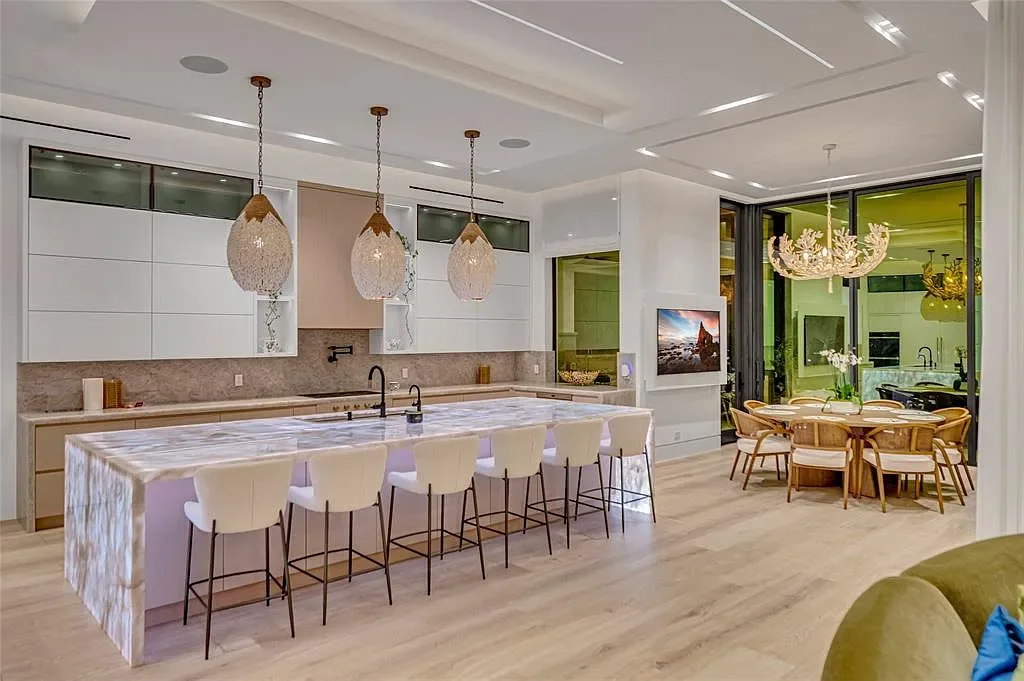 Front exterior view of 408 Coral Way Fort Lauderdale waterfront estate with modern architectural design