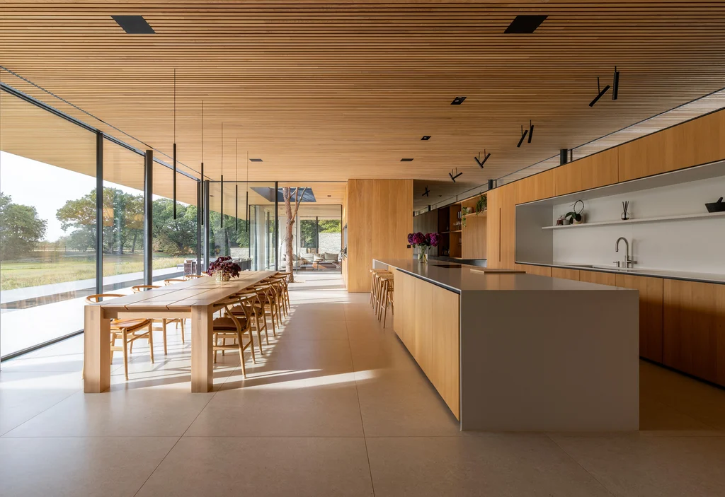 Meadow House by Ström Architects, Elegant Pin-Wheel Design in Essex Countryside