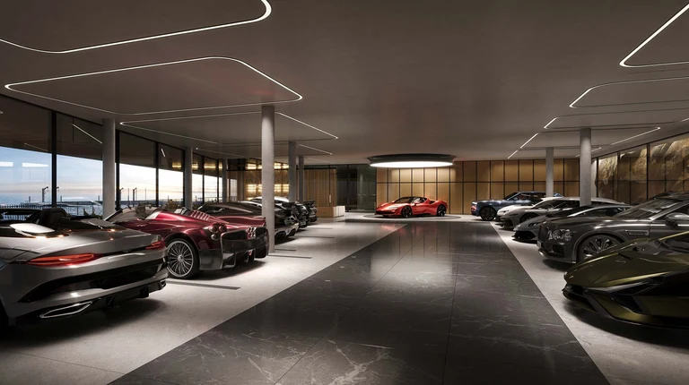 Private underground car museum featuring rare sports cars at 1960 S Ocean Boulevard, Manalapan.