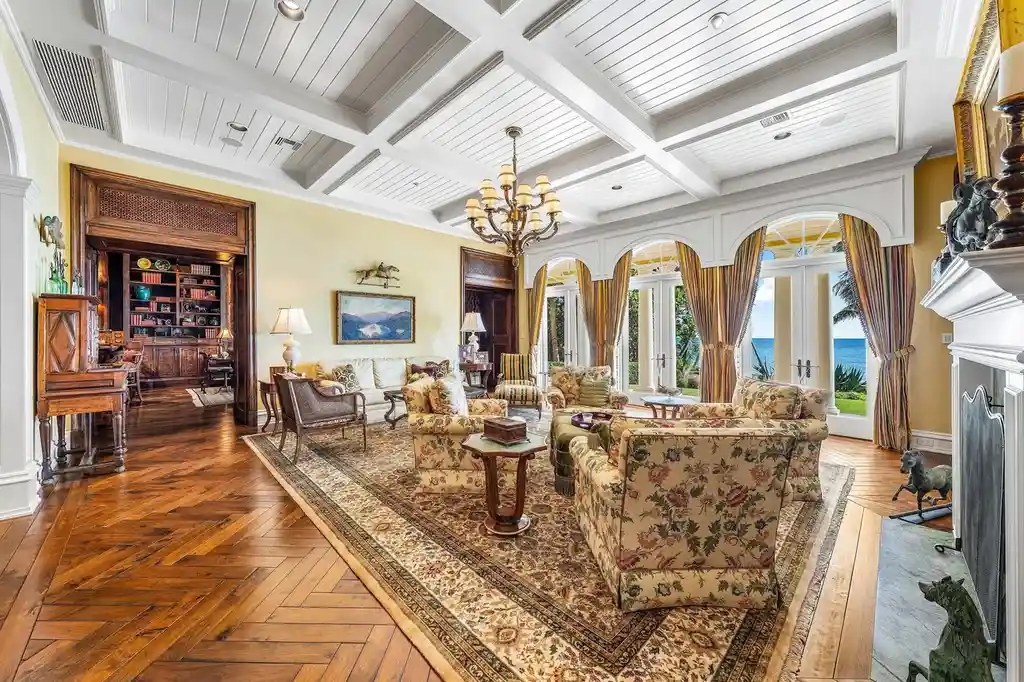 1083 Hillsboro Mile luxury ocean-to-intracoastal estate in Hillsboro Beach, FL featuring 8 bedrooms, 13 bathrooms, private beach, guest house, and expansive pool terrace