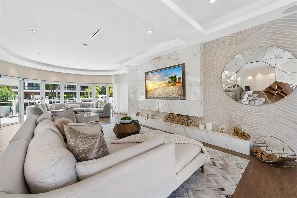 Front view of 1319 Seminole Dr Fort Lauderdale home for sale, showcasing modern waterfront architecture and private driveway.