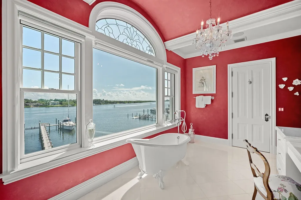 Anglesea Estate at 17667 SE Federal Highway, Jupiter FL, Luxury waterfront home with heated pool, private dock, and elevated Intracoastal views