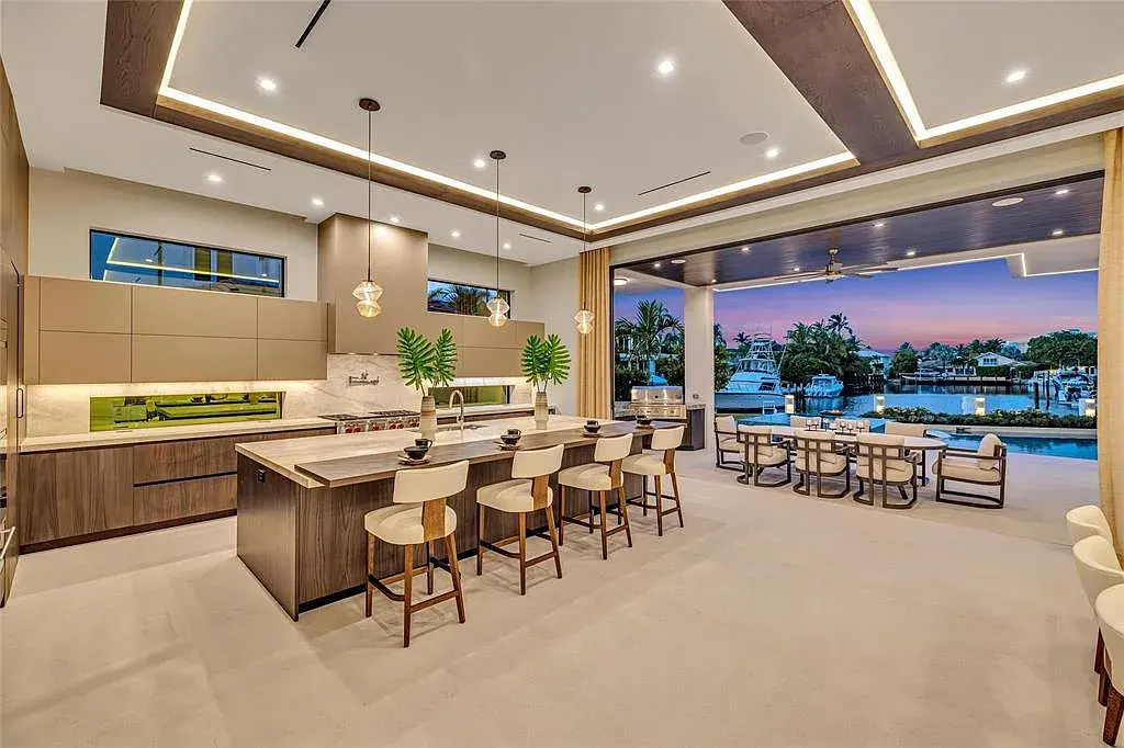 Experience Unmatched Waterfront Luxury in Fort Lauderdale with Private Dock Priced at 24.9 Million 9 Aerial view of 51 Isla Bahia Dr Fort Lauderdale waterfront estate with private dock and lagoon views