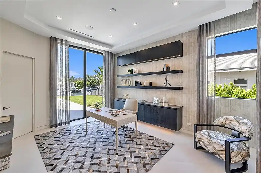 Experience Unmatched Waterfront Luxury in Fort Lauderdale with Private Dock Priced at 24.9 Million 16 Aerial view of 51 Isla Bahia Dr Fort Lauderdale waterfront estate with private dock and lagoon views