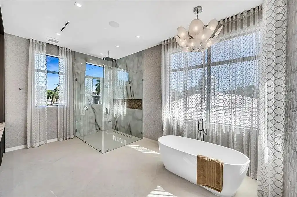 Experience Unmatched Waterfront Luxury in Fort Lauderdale with Private Dock Priced at 24.9 Million 15 Aerial view of 51 Isla Bahia Dr Fort Lauderdale waterfront estate with private dock and lagoon views