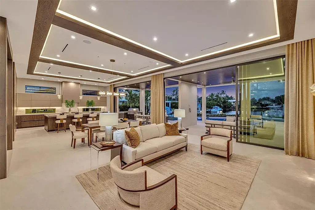 Experience Unmatched Waterfront Luxury in Fort Lauderdale with Private Dock Priced at 24.9 Million 6 Aerial view of 51 Isla Bahia Dr Fort Lauderdale waterfront estate with private dock and lagoon views