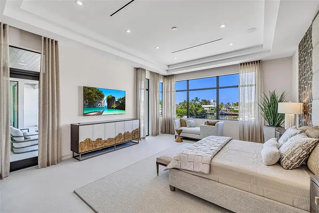 Experience Unmatched Waterfront Luxury in Fort Lauderdale with Private Dock Priced at 24.9 Million 14 Aerial view of 51 Isla Bahia Dr Fort Lauderdale waterfront estate with private dock and lagoon views