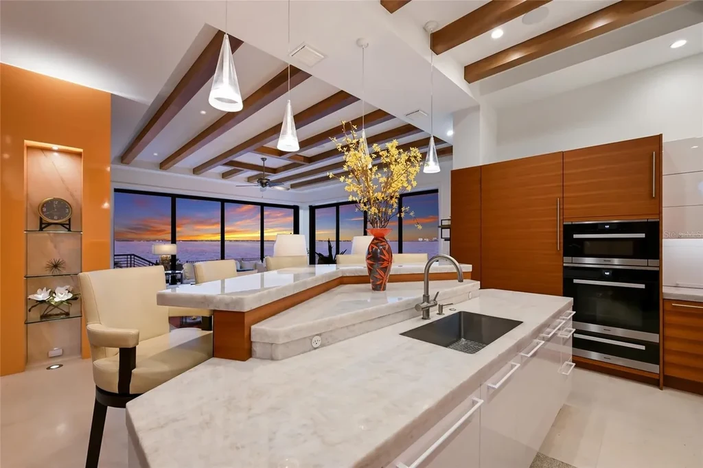 $9.9 Million Spectacular Longboat Key Sarasota Bay Waterfront Estate with Panoramic Views 10 600 Wedge Ln Longboat Key waterfront view overlooking Sarasota Bay and the Ringling Bridge