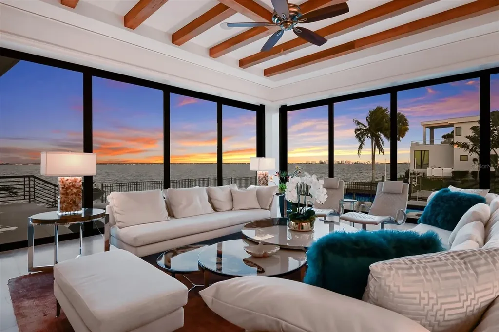 $9.9 Million Spectacular Longboat Key Sarasota Bay Waterfront Estate with Panoramic Views 7 600 Wedge Ln Longboat Key waterfront view overlooking Sarasota Bay and the Ringling Bridge