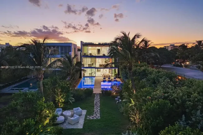 $40 Million Oceanfront Miami Beach Estate with Rooftop Terrace and Saltwater Pool