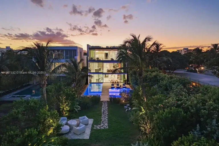 $40 Million Oceanfront Miami Beach Estate with Rooftop Terrace and Saltwater Pool