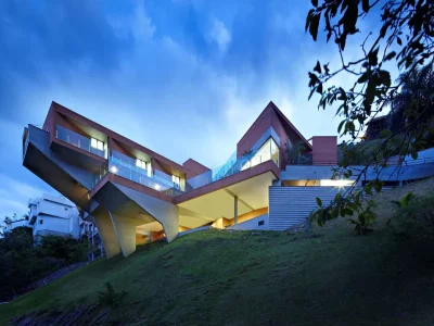 Villa Castela Residence by Anastasia Arquitetos, A Sculptural Concrete Home in Harmony with Nature