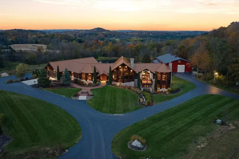 A Wisconsin Masterpiece: $4 Million Log Home Estate on 12+ Acres Captures the Essence of Rustic Elegance