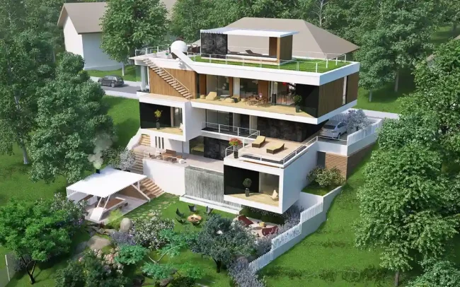 Kati House in Brasov, A Sculpted 500-sqm Hillside Retreat by Singleart Design and Architecture