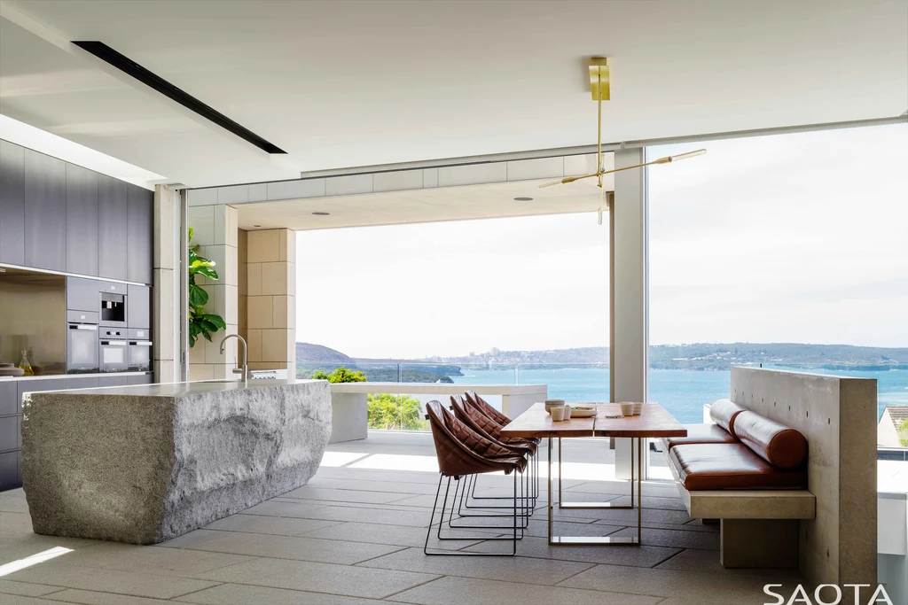 Mosman House by SAOTA, Sculpted Contemporary Home on Steep Slope