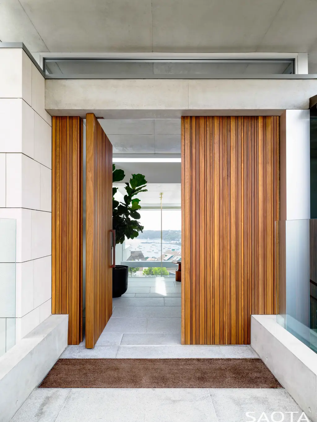 Mosman House by SAOTA, Sculpted Contemporary Home on Steep Slope