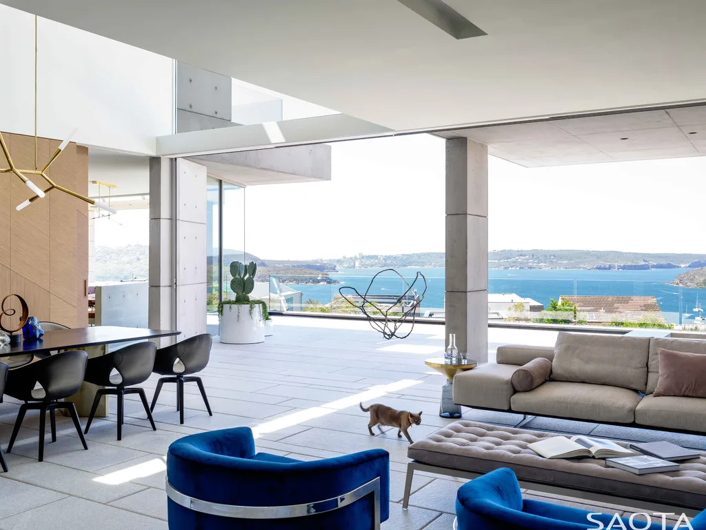 Mosman House by SAOTA, Sculpted Contemporary Home on Steep Slope