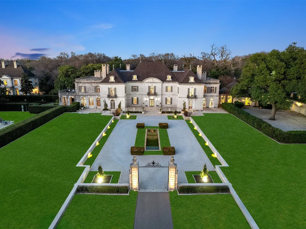 The 5 Largest Houses in Texas Ranked by Verified Square Footage (2025) 5 The iconic Walnut Hill Estate at 5619 Walnut Hill Lane, Dallas, Texas, confirming the 27,092 sq ft size and its formal French-style landscape and architecture.