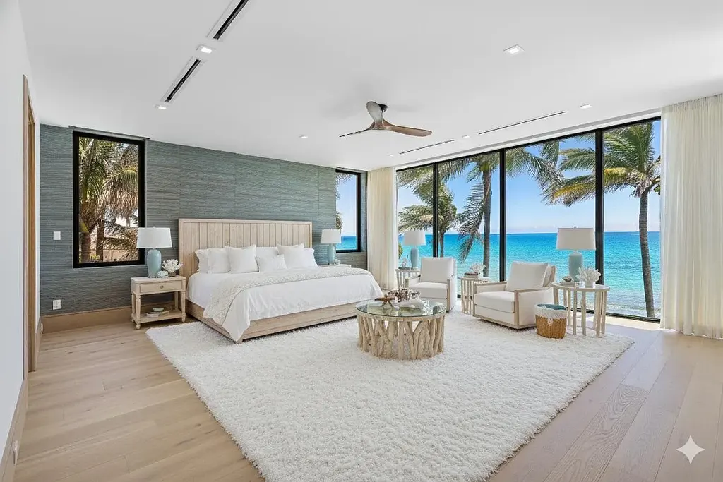 A Breathtaking $85 Million Ultra Luxury Dual Waterfront Estate Redefining Manalapan Living 12 1260 S Ocean Boulevard oceanfront estate in Manalapan showcasing contemporary architecture and direct Atlantic Ocean frontage