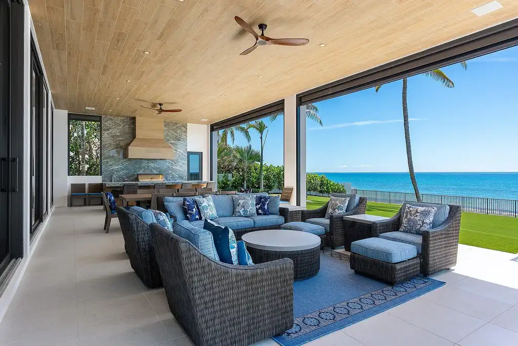 A Breathtaking $85 Million Ultra Luxury Dual Waterfront Estate Redefining Manalapan Living 17 1260 S Ocean Boulevard oceanfront estate in Manalapan showcasing contemporary architecture and direct Atlantic Ocean frontage