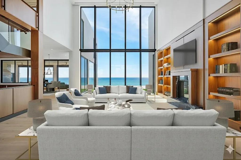 A Breathtaking $85 Million Ultra Luxury Dual Waterfront Estate Redefining Manalapan Living 6 1260 S Ocean Boulevard oceanfront estate in Manalapan showcasing contemporary architecture and direct Atlantic Ocean frontage
