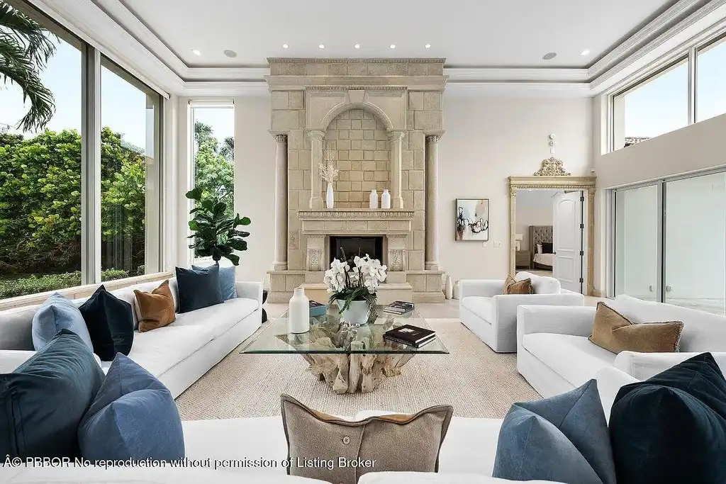 A Once in a Generation Ultra Rare Dual Waterfront Estate in Manalapan Offered at $44.9 Million 6 Aerial view of dual waterfront home in Manalapan with private dock and direct ocean access