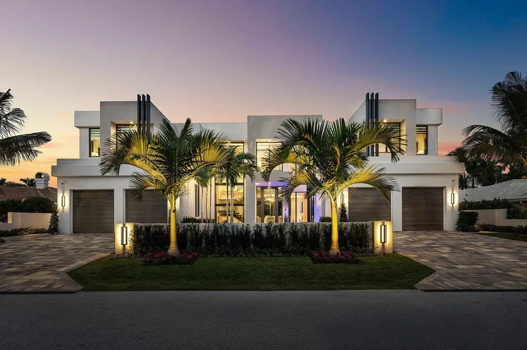 A $17.8 Million Contemporary Estate Redefines Luxury Living in Boca Raton 5 Contemporary exterior of 481 Thatch Palm Drive, a newly built luxury home in Royal Palm Yacht & Country Club, Boca Raton