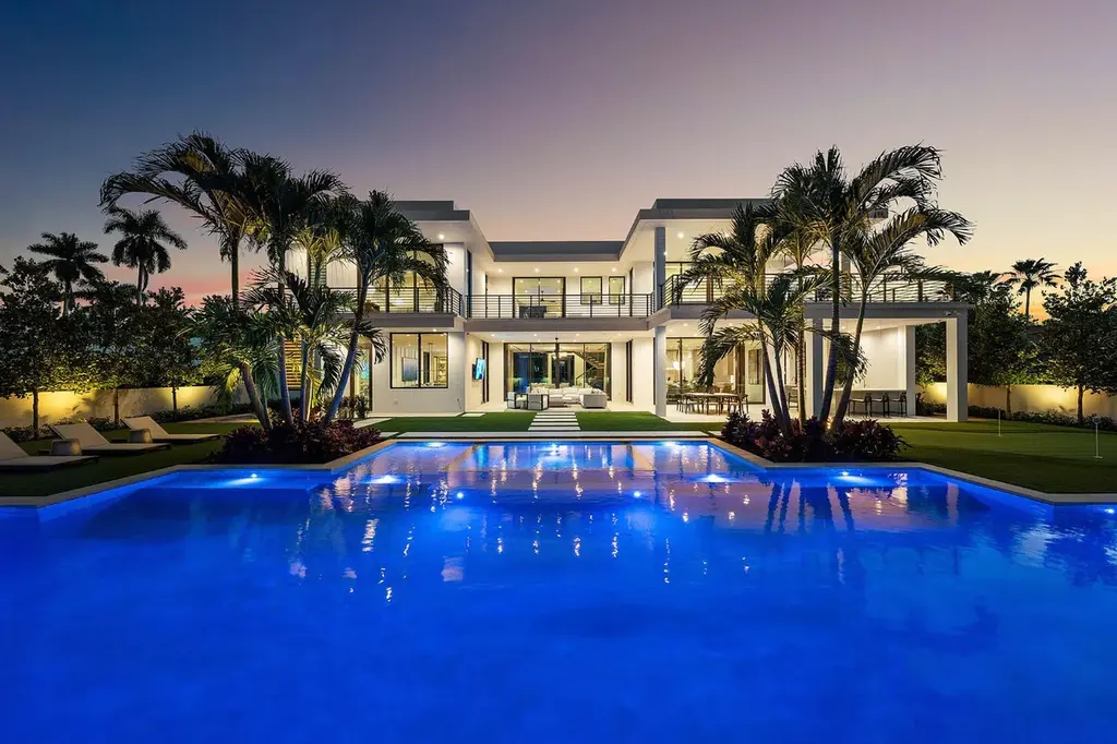 A $17.8 Million Contemporary Estate Redefines Luxury Living in Boca Raton 18 Contemporary exterior of 481 Thatch Palm Drive, a newly built luxury home in Royal Palm Yacht & Country Club, Boca Raton