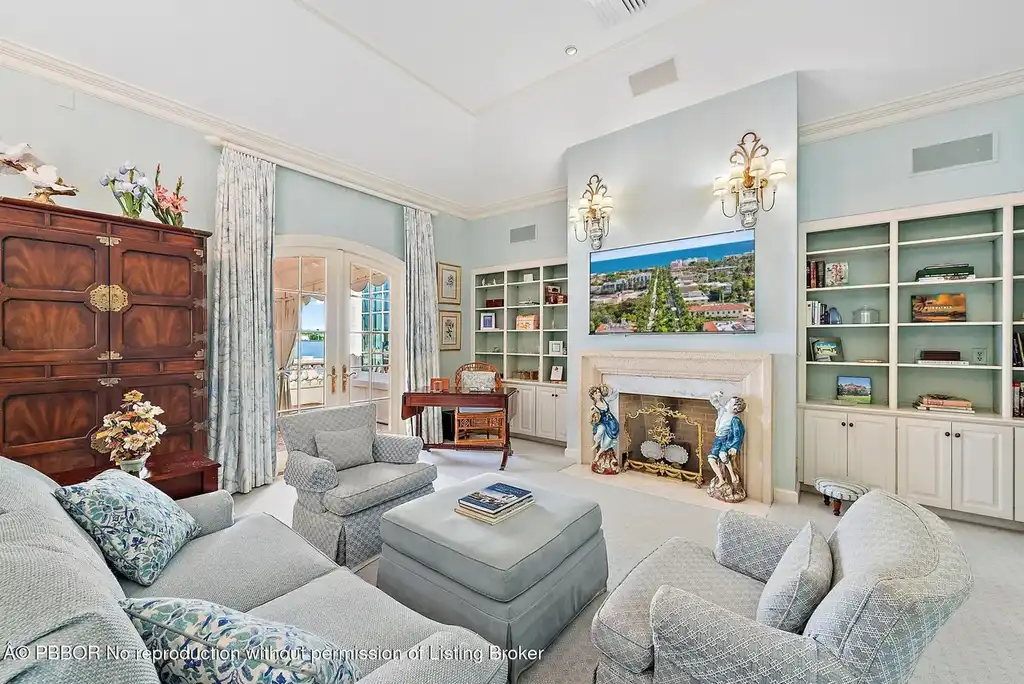 $35 Million Iconic Waterfront Estate on Everglades Island in Palm Beach 13 Waterfront exterior view of 751 Island Dr showcasing a luxury Palm Beach home for sale on Everglades Island