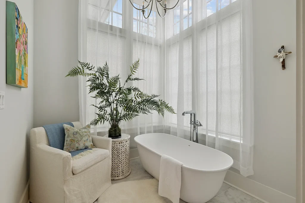 $6 Million Exceptional Coastal Retreat in Inlet Beach Offering Timeless Design and Elite Camp Creek Living 13 Front view of a designer residence at 125 Golfridge Dr a premier Inlet Beach Real Estate offering in Watersound Camp Creek