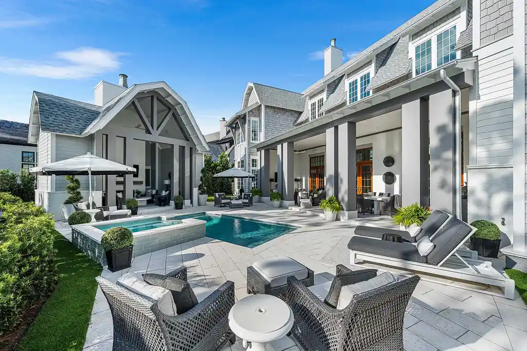 $6 Million Exceptional Coastal Retreat in Inlet Beach Offering Timeless Design and Elite Camp Creek Living 16 Front view of a designer residence at 125 Golfridge Dr a premier Inlet Beach Real Estate offering in Watersound Camp Creek