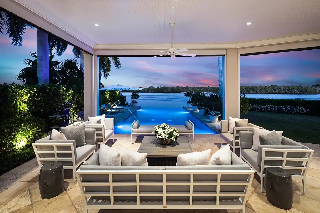 $38.5 Million Masterpiece Commands Naples Bay With Unrivaled Waterfront Prestige in Port Royal 16 Waterfront estate at 1975 Galleon DR featuring expansive bay views and private dock with direct Gulf access