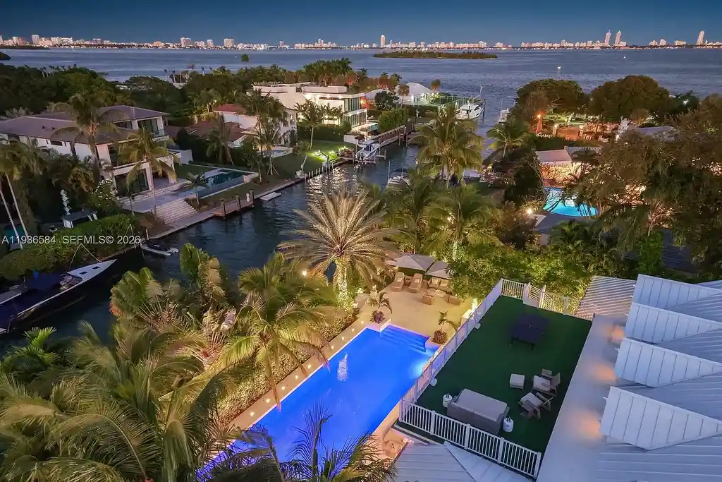 $24.9 Million Exceptional Waterfront Estate Showcases Elite Living in Miami’s Bay Point 17 Waterfront luxury home at 761 Buttonwood Ln in Miami featuring contemporary architecture and private bay frontage
