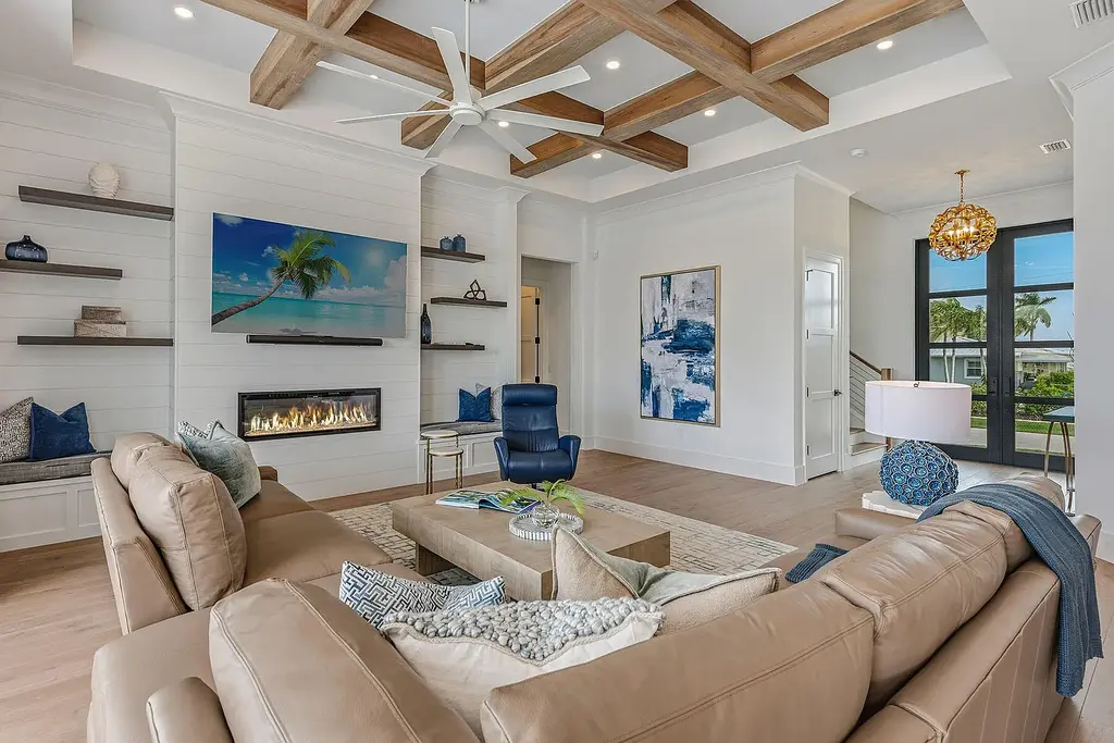 $6.7 Million Brand New Waterfront Masterpiece Offering Direct Gulf Access and Sunset Views on Marco Island 8 920 Iris Ct waterfront home on Marco Island showcasing contemporary architecture and direct Gulf access