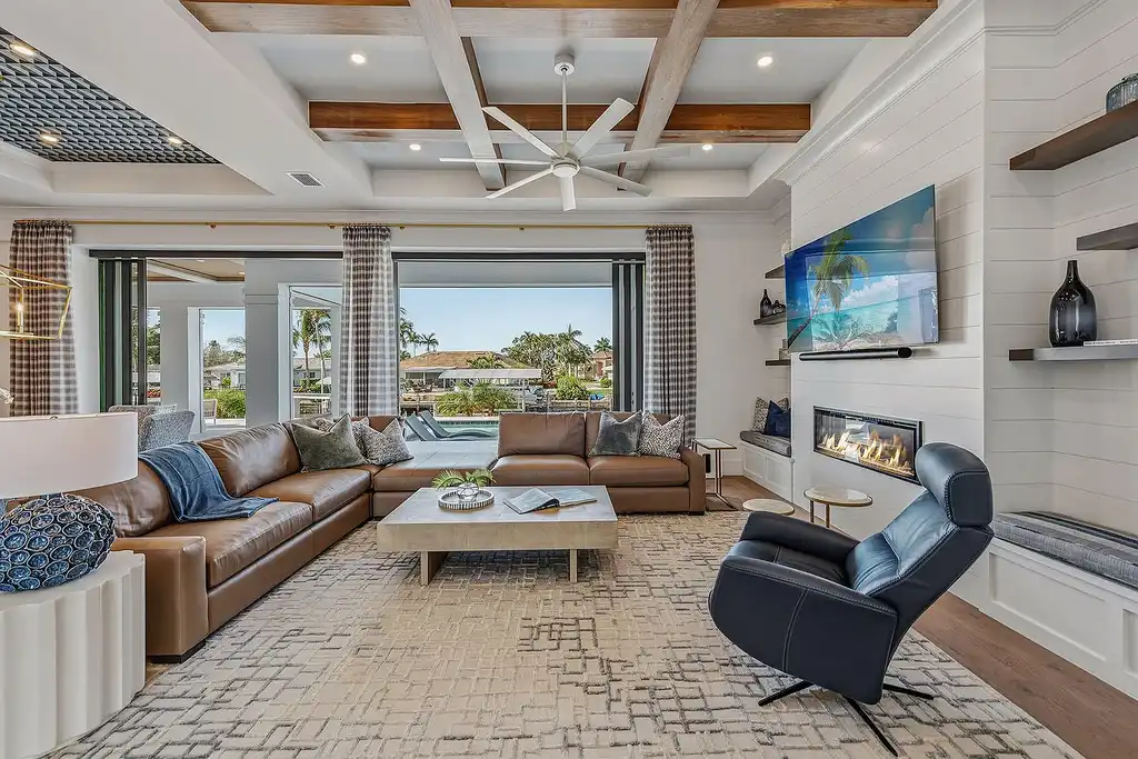 $6.7 Million Brand New Waterfront Masterpiece Offering Direct Gulf Access and Sunset Views on Marco Island 7 920 Iris Ct waterfront home on Marco Island showcasing contemporary architecture and direct Gulf access