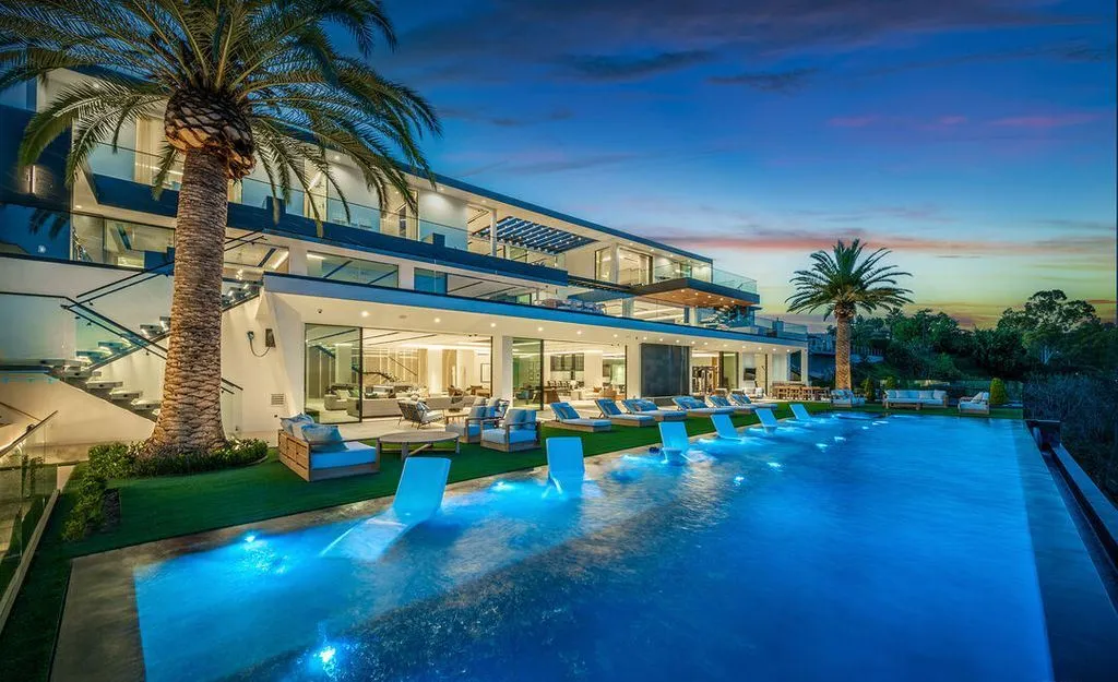 A Sculptural Bel Air Architectural Estate With Sweeping City and Canyon Views Lists for $38M 30 Extraordinary 2078 Stradella Rd Commands Unrivaled City Canyon and Reservoir Views 26