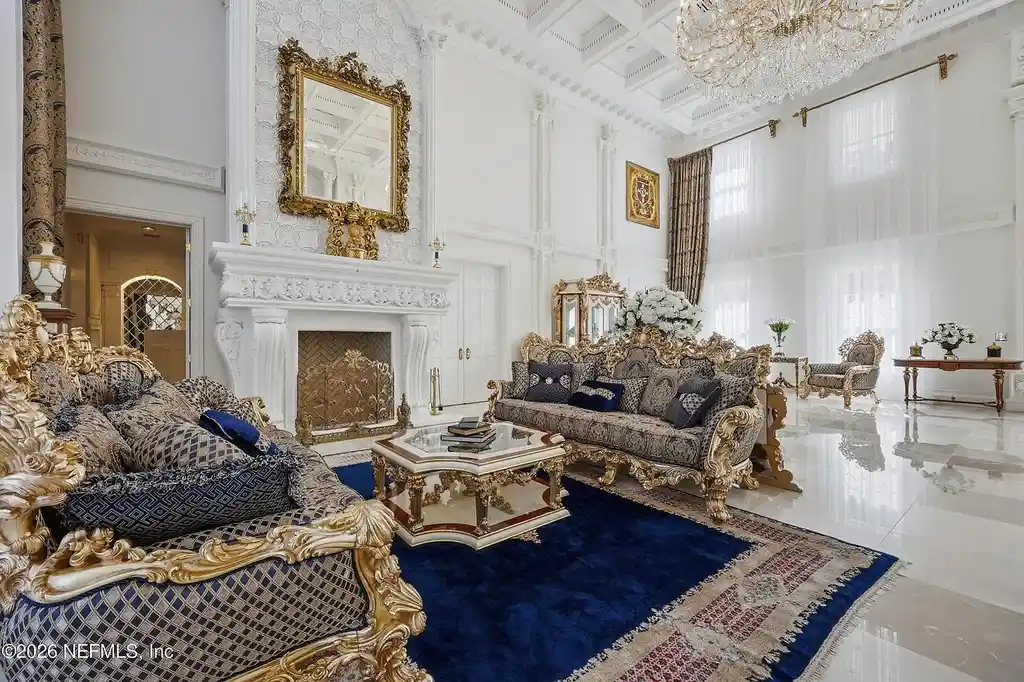 Stunning $7 Million Private Waterfront Estate in Jacksonville Redefines Luxury Living with Nearly Five Acres 7 Front exterior view of luxury waterfront estate in Jacksonville featuring grand neoclassical architecture, private acreage, and resort-style pool at 1370 MOSS CREEK Drive.