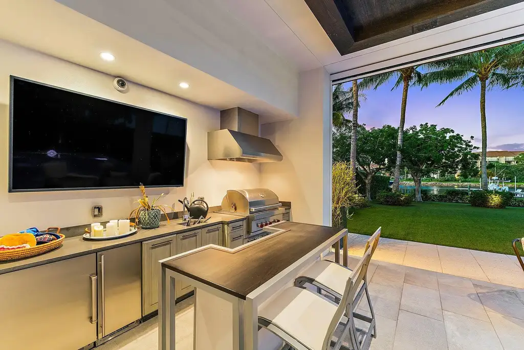 Exquisite $12.8 Million Intracoastal Masterpiece Redefining Elite Waterfront Living in Palm Beach Gardens 15 Aerial view of 14646 Watermark Way showcasing private dock and direct Intracoastal Waterway access