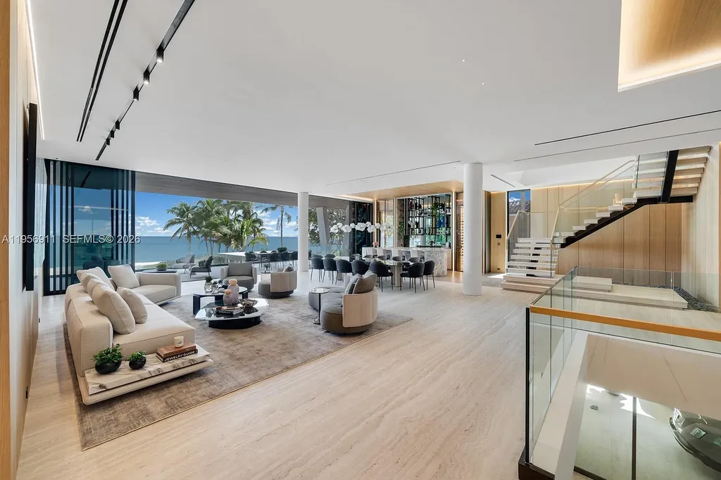 $88.5 Million Ultra-Modern Golden Beach Oceanfront Mansion Showcases Record-Breaking Design 15 Luxury oceanfront mansion in Golden Beach featuring modern stone façade, infinity-edge pools, rooftop spa, expansive glass walls, and panoramic Atlantic Ocean views