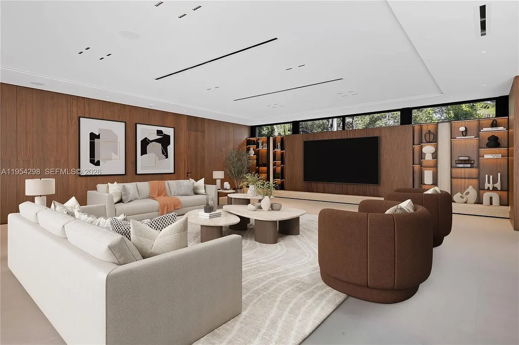 Spectacular $18 Million Ultra-Luxury New Construction Estate in Miami Showcases Iconic Modern Design 6 Modern ultra-luxury estate at 3210 Coacoochee St in Miami featuring contemporary architecture, expansive glass walls, private terraces, resort-style pool and spa, and landscaped tropical outdoor living areas.