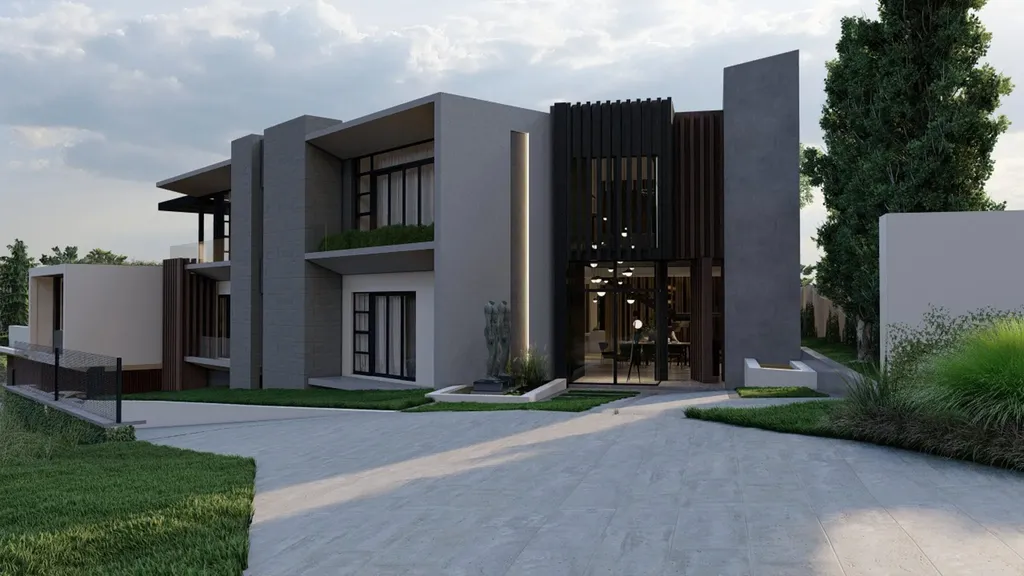 3214 Waterfall House by JK Designs Architects, A Sculptural Hillside Masterpiece in Midrand 2 3214 Waterfall House by JK Designs Architects A Sculptural Hillside Masterpiece in Midrand 4