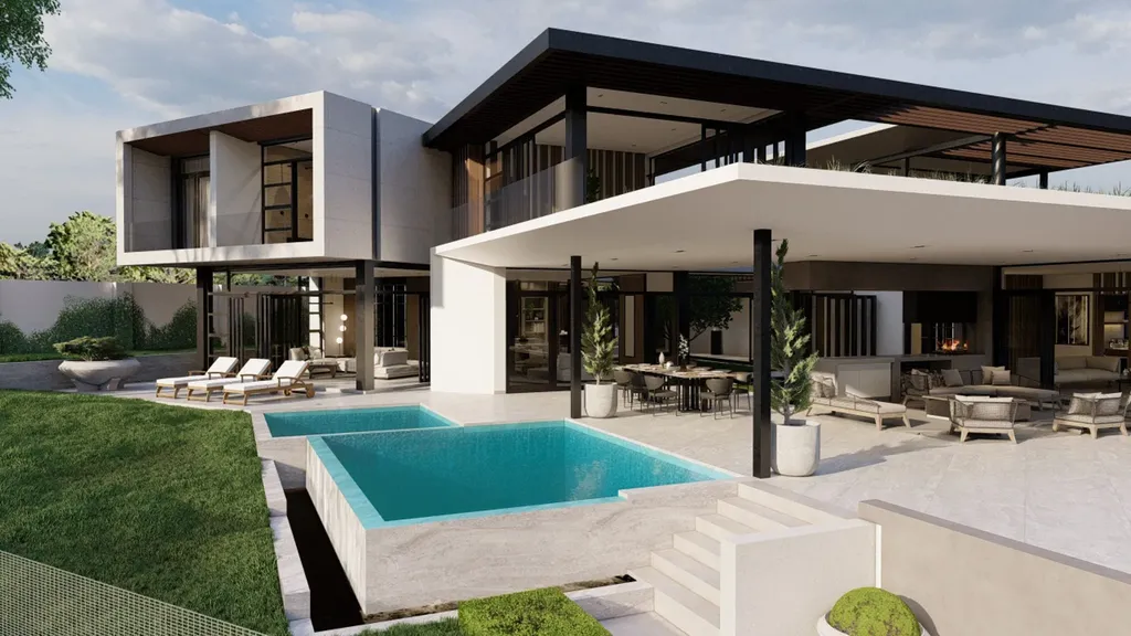 3214 Waterfall House by JK Designs Architects, A Sculptural Hillside Masterpiece in Midrand 6 3214 Waterfall House by JK Designs Architects A Sculptural Hillside Masterpiece in Midrand 5