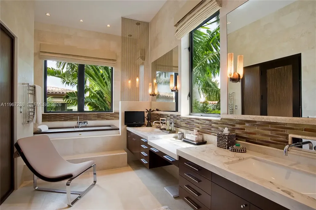 Luxury Open-Bay Waterfront Estate in Miami Beach Listed for $29.5 Million With Resort-Style Design and Skyline Views 15 34 W Di Lido Dr waterfront estate with open-bay views and Mediterranean architecture in Miami Beach